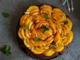 Gâteau choco-amandes et nectarines