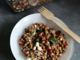 Salade de lentilles, fêta et grenade