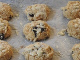 Cookies à la noix de coco, aux cranberries et aux chocolat blanc sans gluten et sans lactose