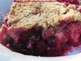 Crumble à la farine de châtaigne aux fruits rouges, aux pommes et à la poire sans gluten ni lactose