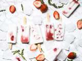 Glace fraises verveine coco vegan