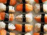 Sushis au saumon et aux crevettes