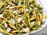 Salade d’haricots verts, amande et bleu d’auvergne