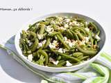 Salade de haricots verts, feta et graines