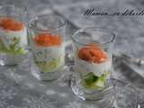 Verrine saumon, concombre et sauce au yaourt