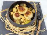 Boudin blanc aux pommes et crumble de noisette