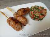 Brochettes de boeuf fromage et lard