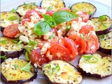 Aubergines grillées, Tomates cerises au citron, Ail et Feta...Tout est là pour se régaler