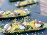 Quand la courgette se fait tartine… Bruschetta de courgettes aux œufs et aux anchois