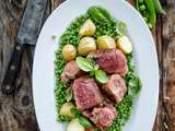 Agneau petits pois et pommes de terre grenailles