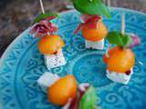 Brochettes melon feta jambon de Parme