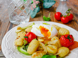 Gnocchis courgettes tomates et oeuf mollet