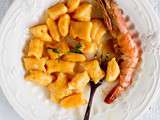 Gnocchis de butternut et gambas romarin