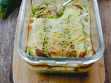 Gratin de ravioles au saumon fumé et courgettes