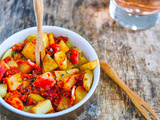 Pommes de terre rôtis, sauce au chorizo