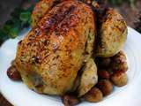 Poulet de Noël au pain d’épices et marrons