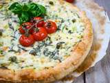 Quiche saumon basilic, oignon nouveau et tomates cerises