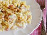 Risotto de coquillettes lardons et fourme d’ambert