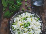 Risotto petits pois basilic et parmesan – cuisson basse température