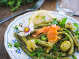 Salade de haricots verts au saumon fumé