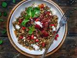 Salade de lentilles aux betteraves et grenade