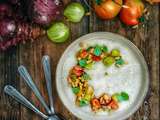 Soupe topinambour et salsa de tomates