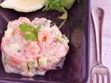 Tartare de saumon et crevettes