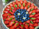 Tarte au fraises, crème pâtissière végétale