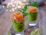 Verrine avocat saumon et citron caviar