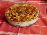 Céleri en parmentier de canard, ecailles de pommes dorées