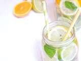 Detox water agrumes menthe