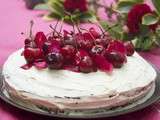 Gâteau chocolat et cerises {recette fleurie}