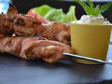 Brochettes de poulet menthe - tomates