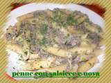 Penne con salcce e uova