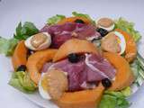 Salade jambon italien et melon