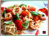 Spaghettis aux scampi et basilic