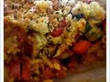 Crumble de Piperade Thym Basilic aux Tomates Confites