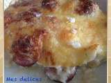 Gratin de choux-fleur béchamel à la saucisse montbéliarde