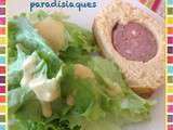 Saucisson brioché avec salade verte