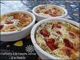 Clafoutis aux tomates cerises et au basilic