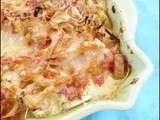 Gratin de fenouil, oeufs durs, jambon & sauce tomate