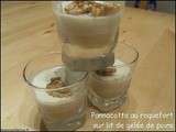 Pannacotta au roquefort sur lit de gelée de poire