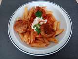 Boulettes sauce tomate, penne, basilic, burrata de Cyril Lignac dans tous en cuisine