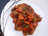 Bourguignon végétarien de carottes et champignons