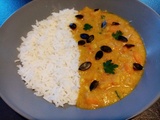 Dahl de lentilles corail carottes et potimarron