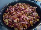 Poêlée pommes de terre, gésiers confits, lardons