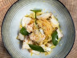 Poisson blanc confit au beurre d'agrumes, linguine de Cyril Lignac dans tous en cuisine