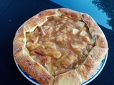 Tarte rustique pommes rhubarbe