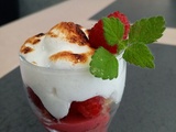 Verrines framboises curd meringue citronnée