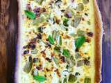 Tarte salée rhubarbe, fêta et menthe